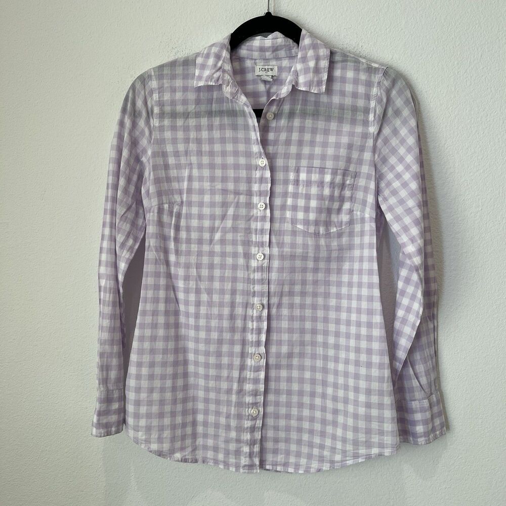 JCrew Gingham lightweight cotton Button Up shirt in signature fit-XS Preppy